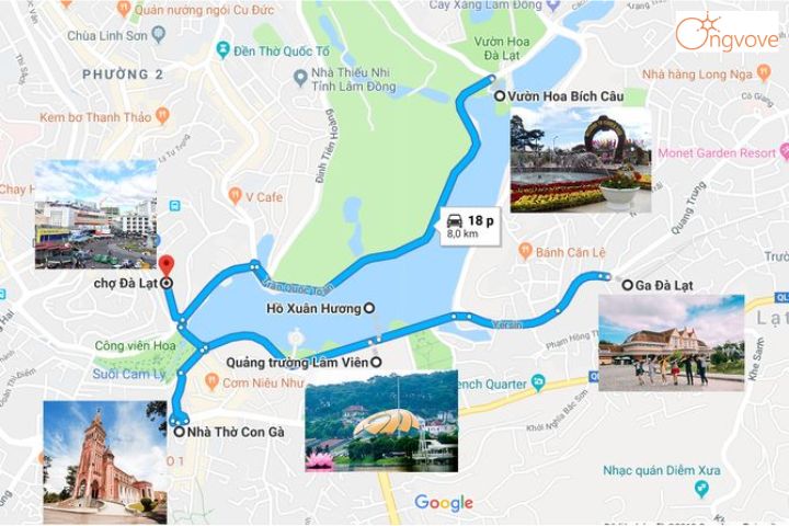 Điểm tham quan gần vườn hoa Thành phố Đà Lạt